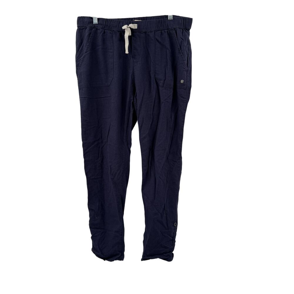 Roxy Navy blue linen wide legged pants